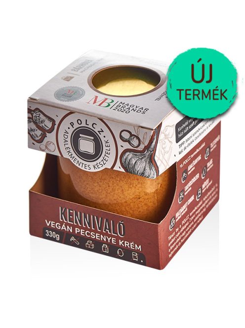 A POLCZ Kennivaló vegán pecsenye krém házi pecsenyezsíros ízvilággal rendelkezik.